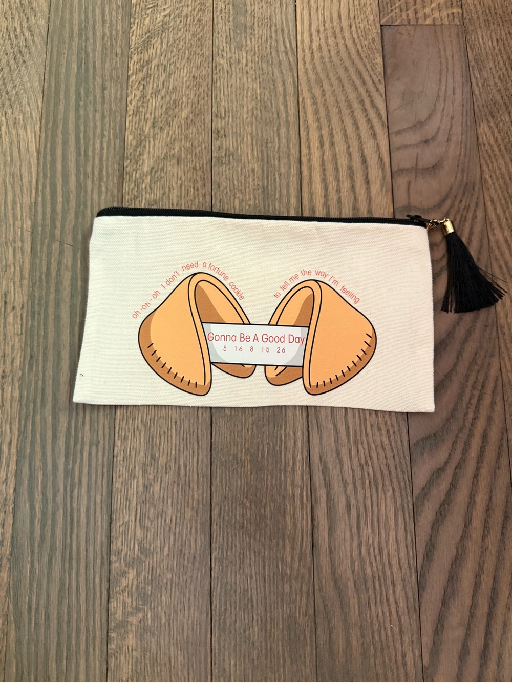 DNCE Joe Jonas Song Lyrics Canvas Fortune Cookie Pouch with Tassel